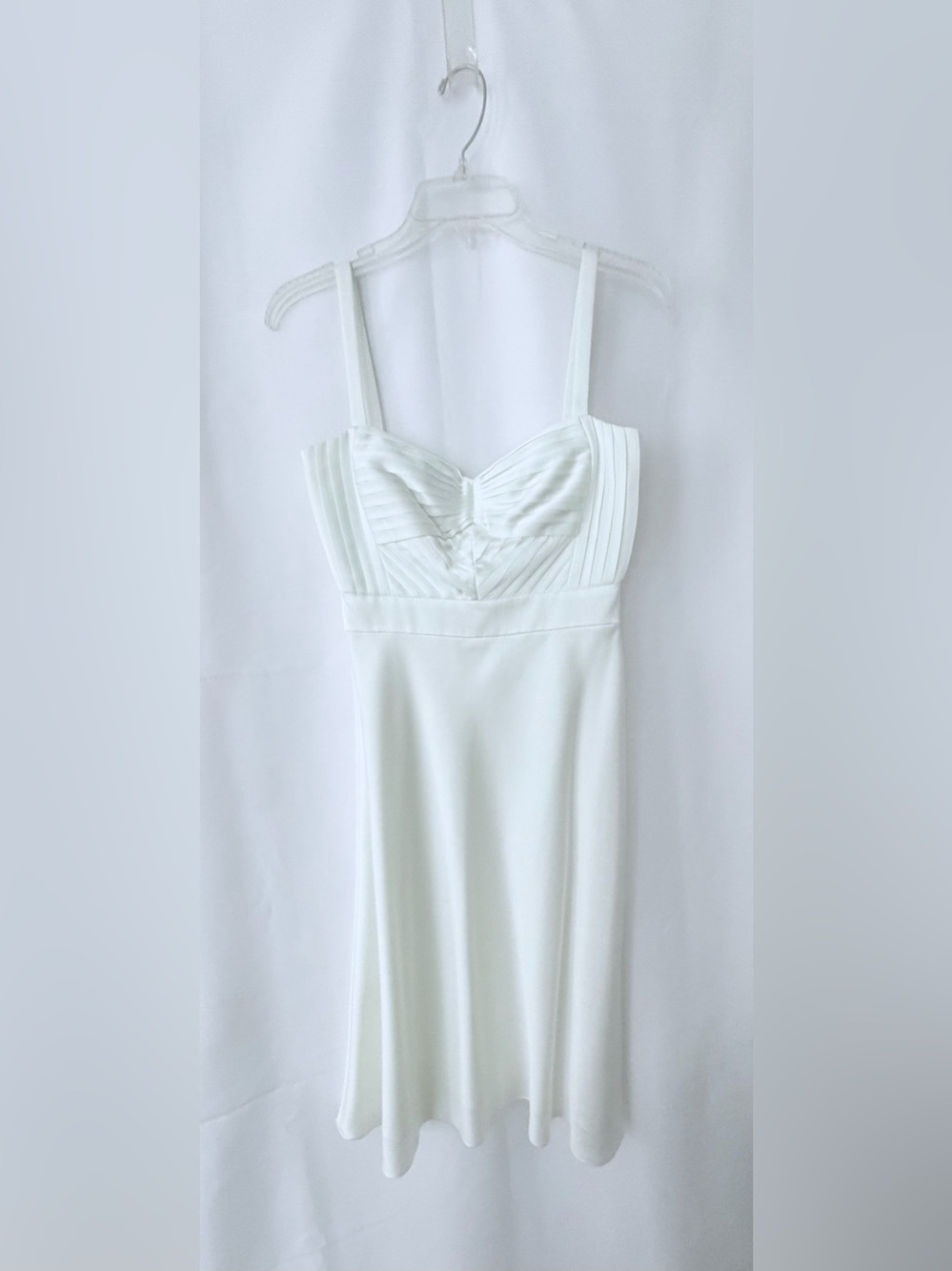 Vintage Calvin Klein Cream Pleated Bodice Midi Dress